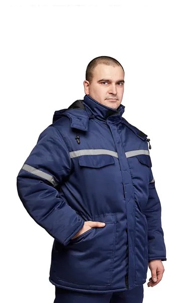 Куртка рабочая мужская Сибирь синяя 56-58/182-188
