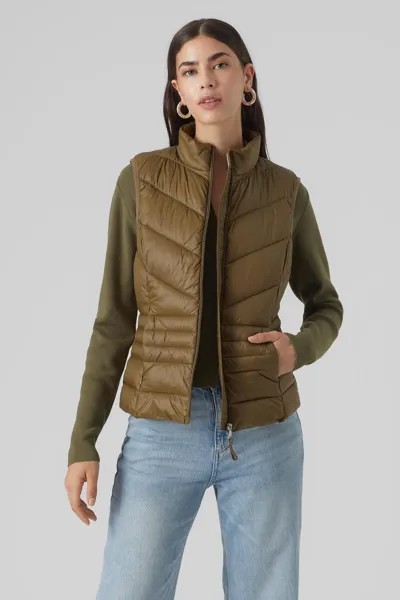 Утепленный жилет с карманами Vero Moda, зеленый