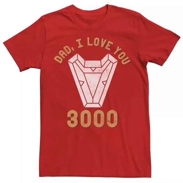 Мужская футболка с рисунком ко Дню отца Dad I Love You 3000 Arc Reactor Marvel
