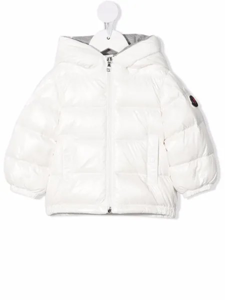 Moncler Enfant пуховик с капюшоном и логотипом