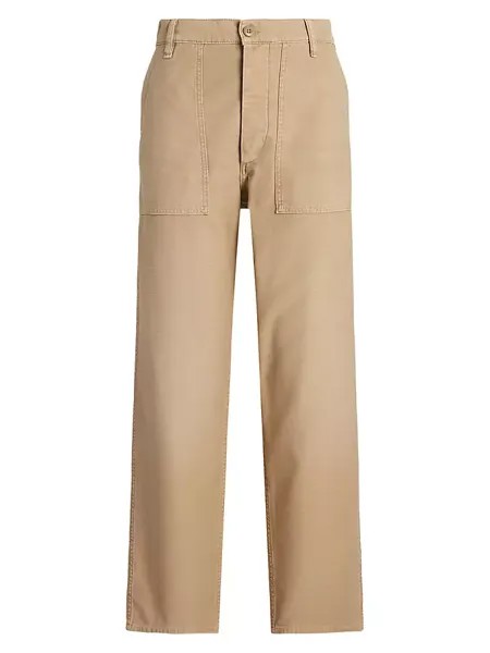 Хлопковые брюки прямого кроя Polo Ralph Lauren, хаки