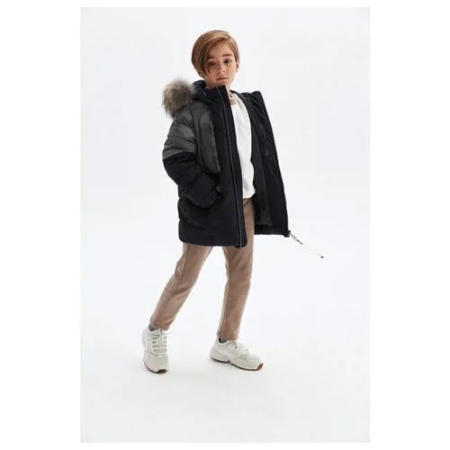 Зимняя куртка с натуральным мехом, Pulka, PUFWB-026-10101-181, Размер 146, Цвет Черный