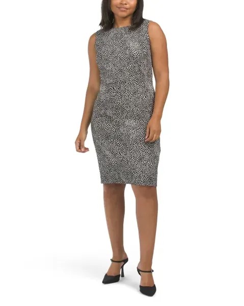 Жаккардовое мини-платье-футляр Anne Klein, черный/белый