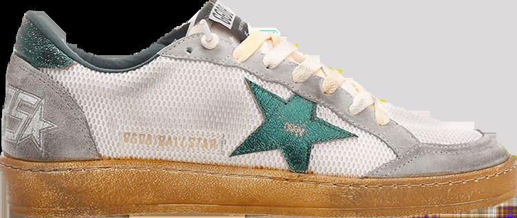 Кроссовки Golden Goose Ball Star 'White Metallic Green', белый