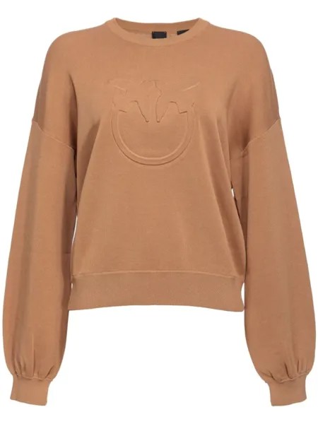 PINKO толстовка с тиснением Love Birds, нейтральный цвет