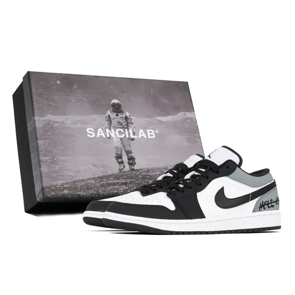 Кроссовки Air Jordan 1 Vintage Basketball Shoes Men Low-top White/gray/black, синий