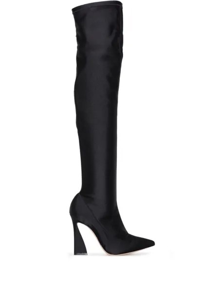 Gianvito Rossi ботфорты на скульптурном каблуке, черный