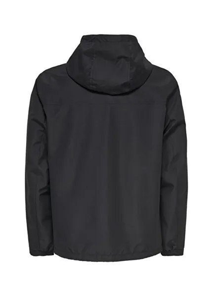Черное мужское пальто с капюшоном 22024207_ONSMACK HOOD JACKET VD OTW Only & Sons, черный