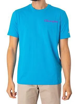 Мужская футболка с рисунком Comfort на спине Champion, синяя