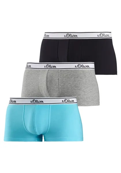 Боксеры S Oliver Boxershorts, цвет türkis, grau-meliert, schwarz