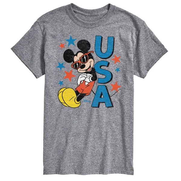 Большие и высокие солнцезащитные очки Disney's Mickey Mouse, футболка с рисунком США License, серый