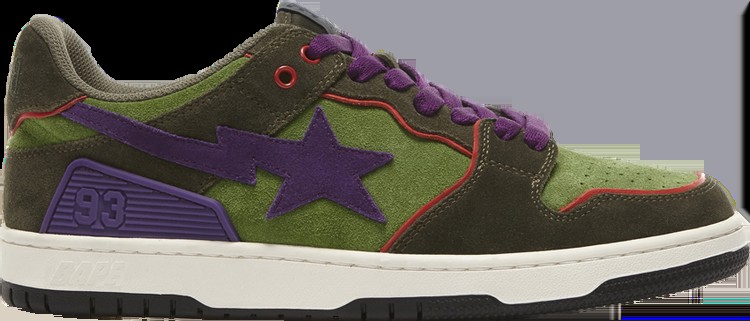 Кроссовки Bapesta Sk8 Green Dark Purple, зеленый