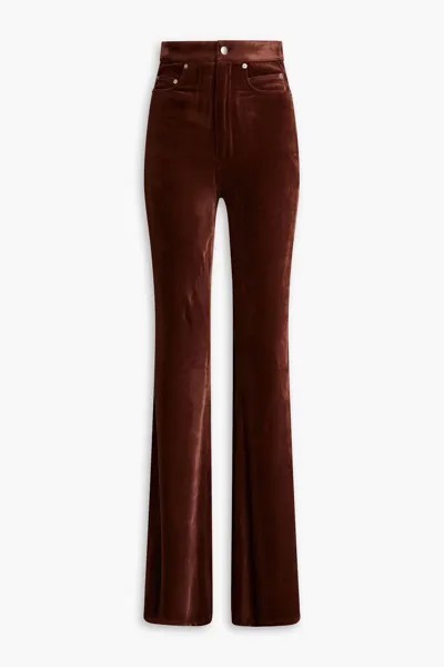 Бархатные расклешенные брюки Rick Owens, коричневый