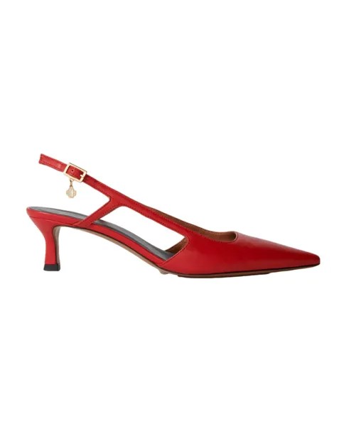Женские кожаные туфли-лодочки с пяткой на пятке Maje, красный