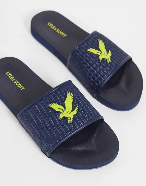 Темно-синие шлепанцы Lyle & Scott-Темно-синий
