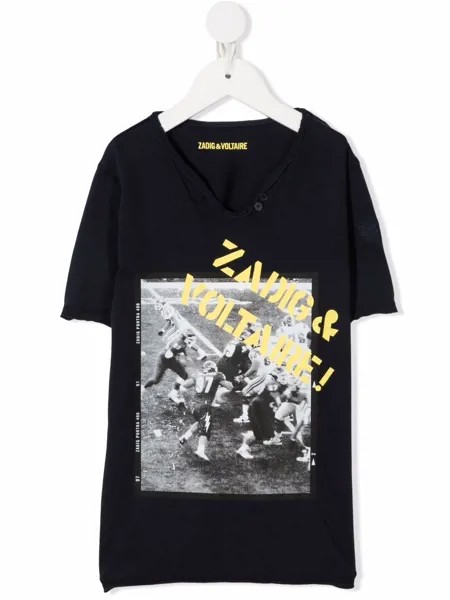 Zadig & Voltaire Kids футболка с графичным принтом