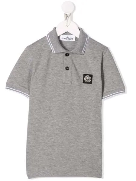 Stone Island Junior рубашка-поло из ткани пике с логотипом