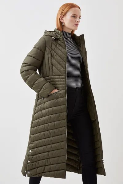 Легкое длинное компактное пальто Petite Karen Millen, хаки