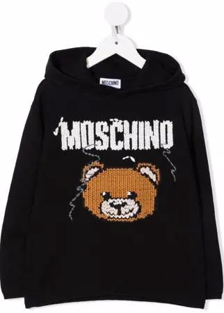 Moschino Kids худи вязки интарсия с длинными рукавами