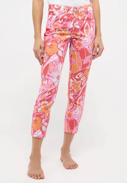 Брюки ANGELS 7/8 Hose Hose Ornella mit Blumen Print, коралловый