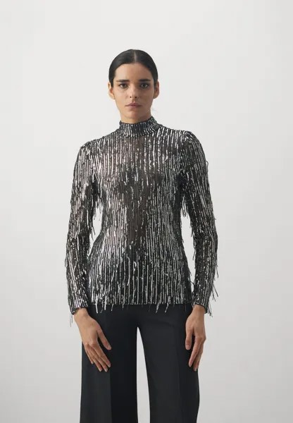 Футболка с длинным рукавом MEADOW ANIQA BLOUSE Bruuns Bazaar, черный/серебристый