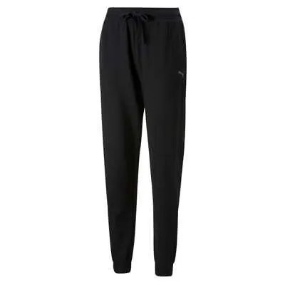 Puma Studio Fleece Athletic Pants Женские черные повседневные спортивные штаны 52224301