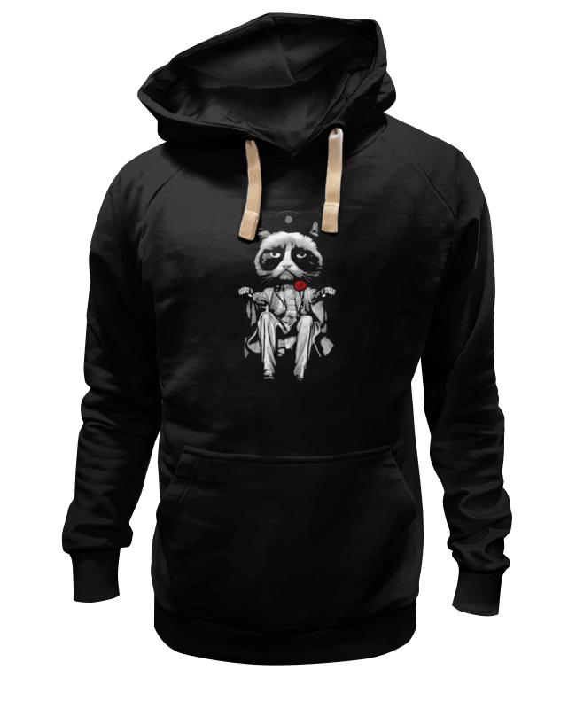 Худи Printio Сердитый котик (grumpy cat) черное 3XL