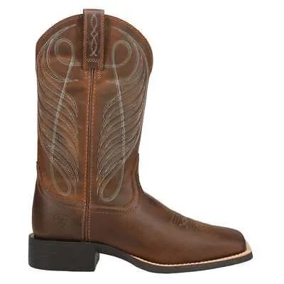 Женские коричневые повседневные ботинки Ariat Round Up Square Toe Cowboy 10018528