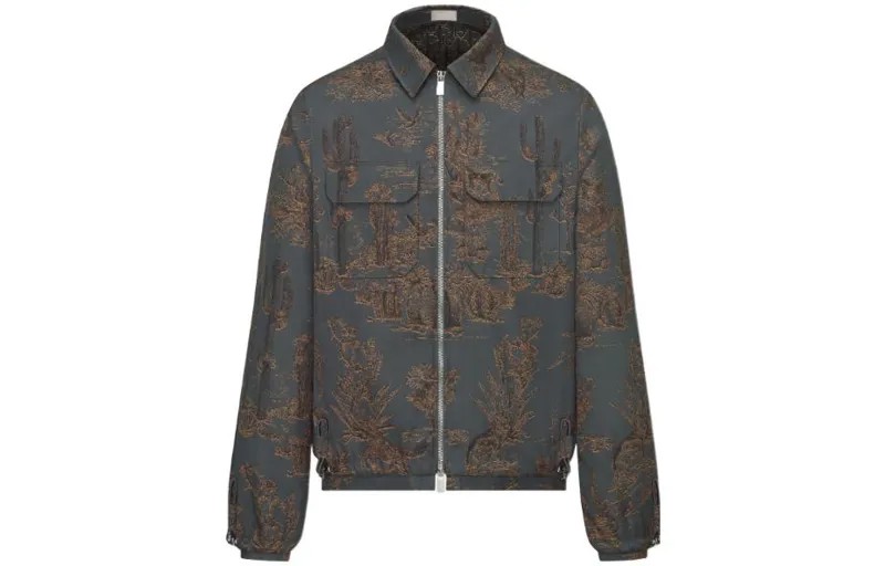 Travis Scott Quarterly Новые продукты Куртка мужская серая Dior, серый