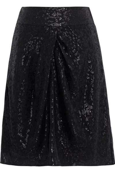 Мини-юбка Jeyna из смесового шелка с эффектом металлик fil-купе Iro, черный