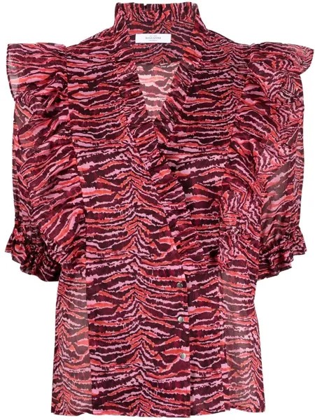 Roseanna полосатая блузка с оборками
