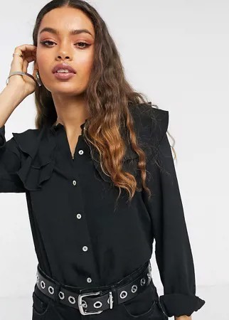 Черная блузка с широким воротником Vero Moda Petite-Черный