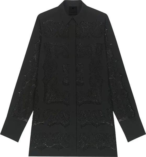 Рубашка Givenchy Shirt Dress 'Perforated Bandana Print', черный