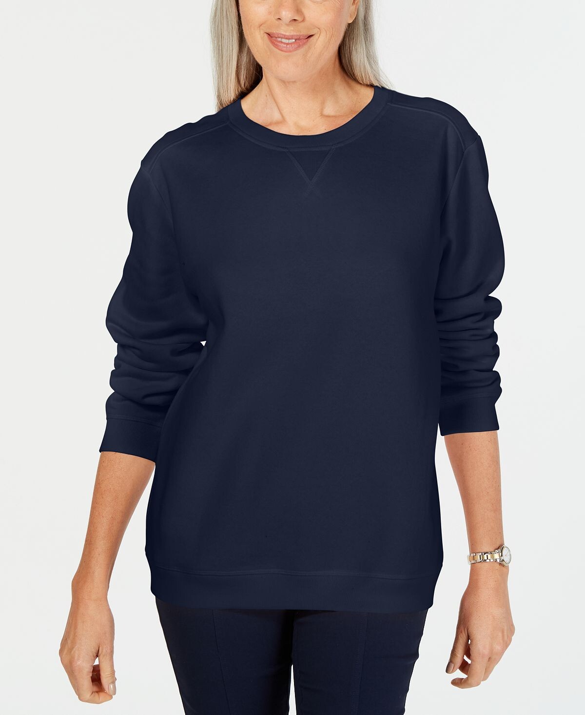 Толстовка petite из флиса с круглым вырезом, созданная для macy's Karen Scott, мульти