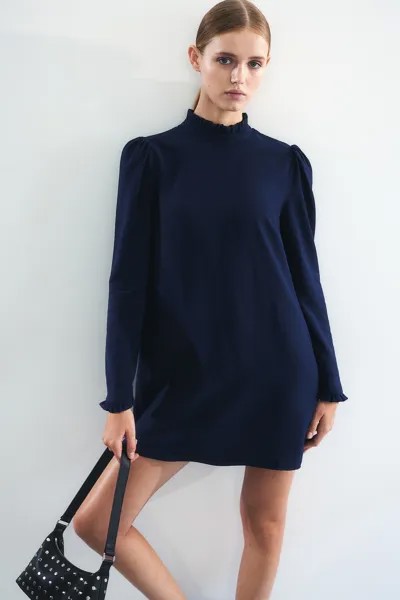 Платье из джерси с воланом H&M, синий