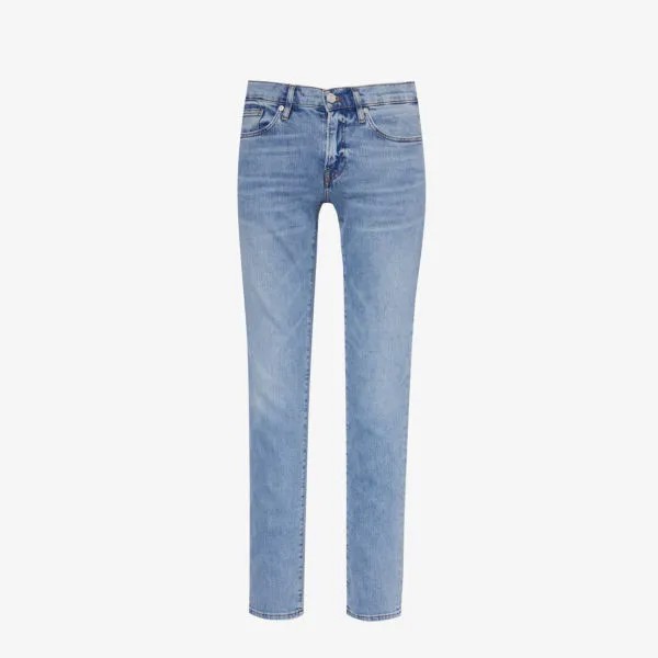 L'homme slim прямые джинсы узкого кроя из эластичного денима Frame, цвет baytown