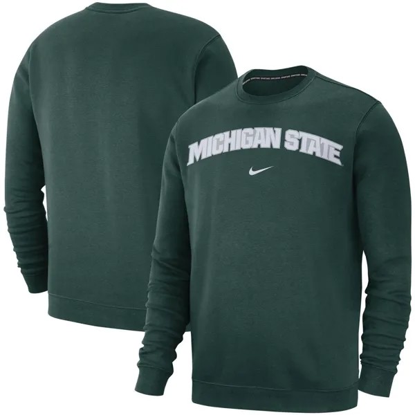 Мужской зеленый флисовый свитшот Michigan State Spartans Club Nike