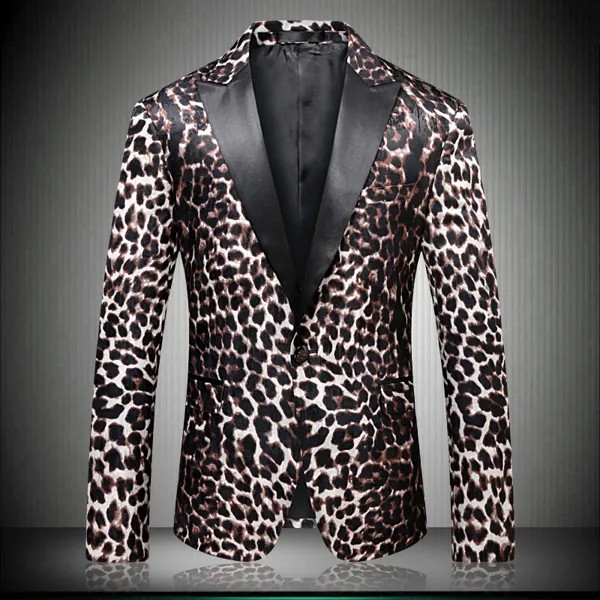 Новый Блейзер на пуговицах 2020, Мужская Свадебная куртка с леопардовым принтом, облегающие вечерние костюмы, сценические мужские блейзеры для певицы, дизайн 9007
