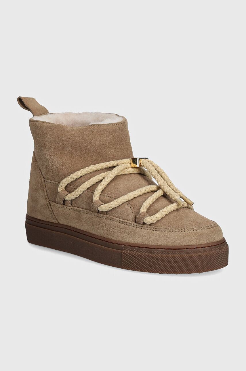 Замшевые зимние ботинки Inuikii Classic Low, бежевый