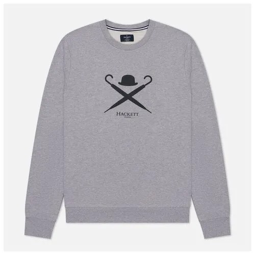 Мужская толстовка Hackett Large Logo Crew Neck серый, Размер S