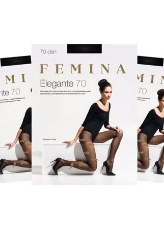 Женские колготки Femina, Elegante 70 den, набор 3 шт., черный, размер 3