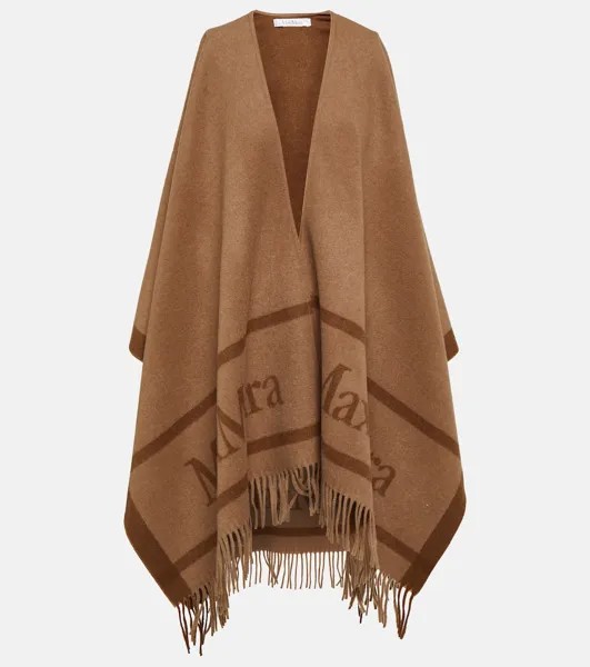 Накидка хильда из шерсти Max Mara, коричневый