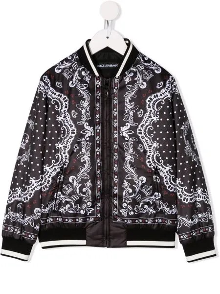 Dolce & Gabbana Kids куртка-бомбер с принтом