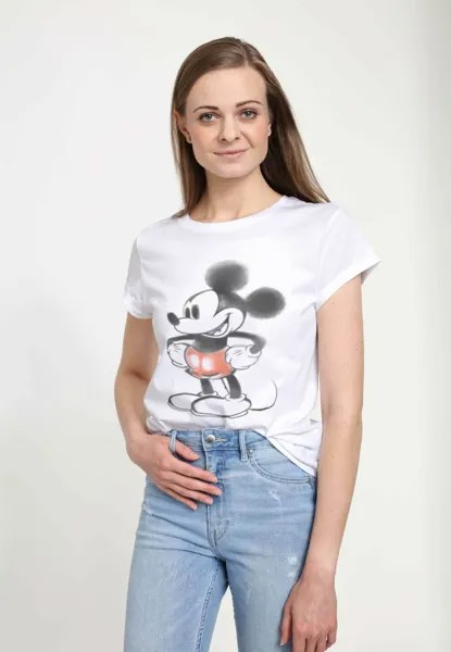 Футболка с принтом Disney Classic Mickey Mickey Watery Disney, белый