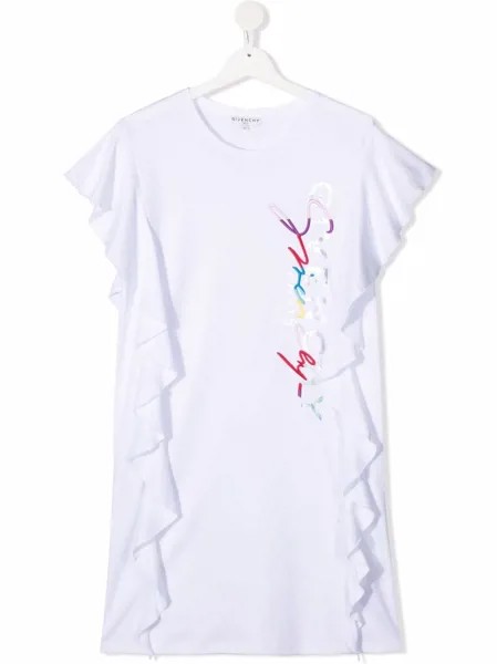 Givenchy Kids платье-футболка с вышитым логотипом