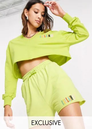Зеленые трикотажные шорты Reclaimed Vintage Inspired-Зеленый цвет