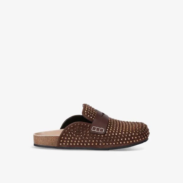 Кожаные мюли без спинки, украшенные кристаллами Jw Anderson, коричневый