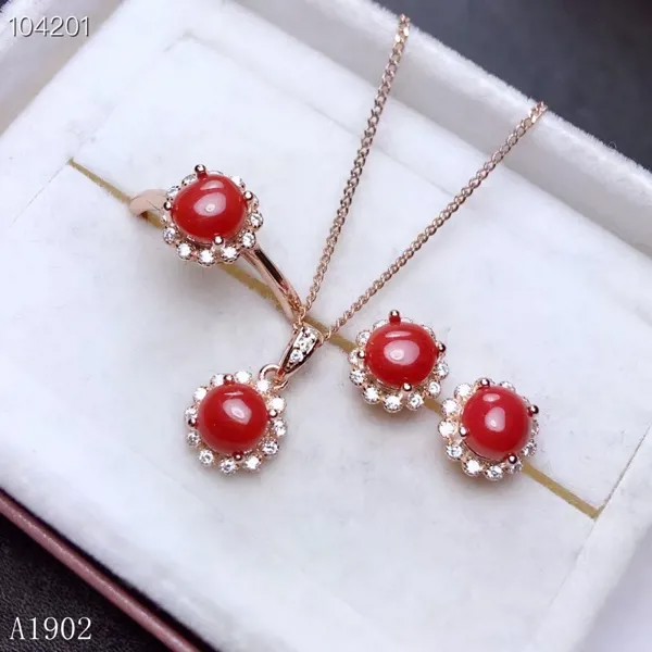Женские Ювелирные изделия KJJEAXCMY boutique из стерлингового серебра 925 пробы, инкрустированное натуральное ожерелье, цепочка, подвеска, кольцо, се...