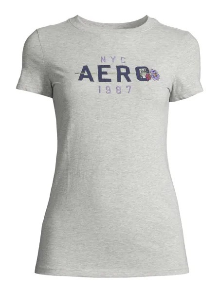 Футболка AÉROPOSTALE, пятнистый серый