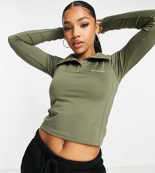 Укороченный лонгслив зеленого цвета Columbia Training CSC Sculpt – эксклюзивно для ASOS-Зеленый цвет